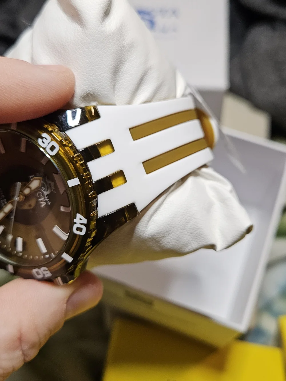 Invicta Subaqua Brown and White Transparent Dive-Style Watch